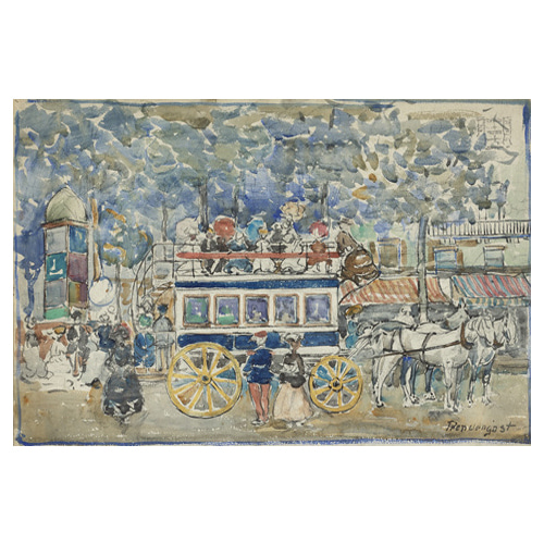 The Paris Omnibus - 모리스 프렌더개스트 / 인테리어그림 (수입원목액자)
