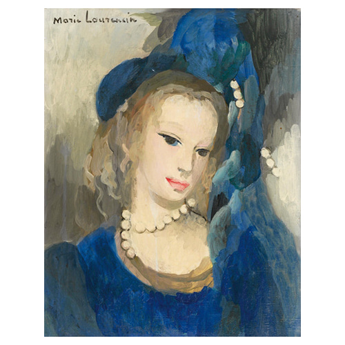 Jeune Femme En Bleu Avec Perles - 마리 로랑생 / 인테리어그림 (수입원목액자)