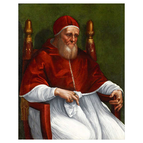 교황 율리오 2세의 초상 - 라파엘로 산치오 / 명화그림 (수입원목액자)