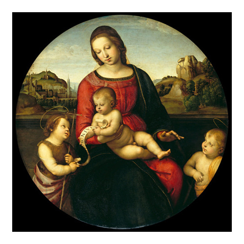 테라누오바의 성모  마리아와 아기 그리스도와 두 명의 성인 - 라파엘로 산치오 / 명화그림 (수입원목액자)
