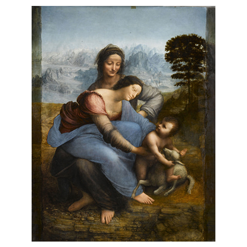 성안나와 함께있는 모자상 - 레오나르도 다빈치 / 명화그림 (수입원목액자)