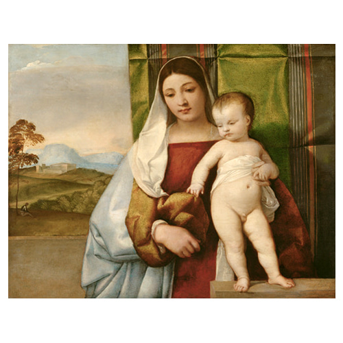 마리아와 아기 예수 (집시의 성모) - 베첼리오 티치아노 / 명화그림 (수입원목액자)