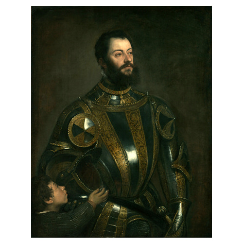 알폰소 장군의 초상 - 베첼리오 티치아노 / 명화그림 (수입원목액자)
