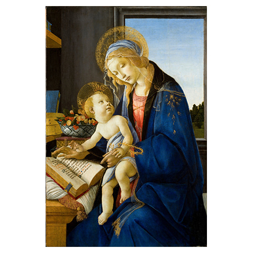 아기 예수를 가르치는 성모 마리아 - 산드로 보티첼리 / 명화그림 (수입원목액자)