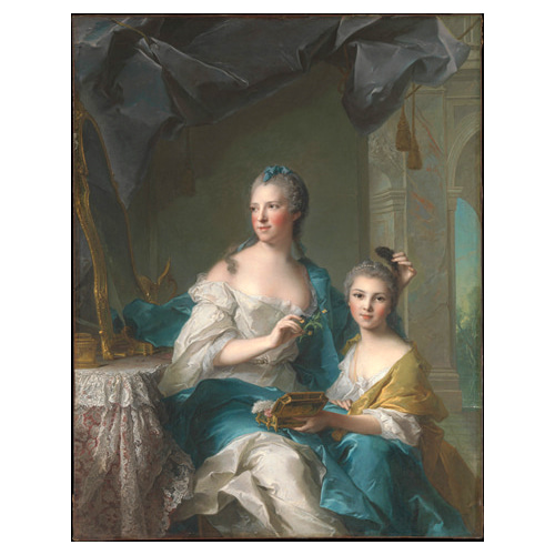 마르솔리에 부인과  그녀의 딸 - 장 마르크 나티에 / 명화그림 (수입원목액자)