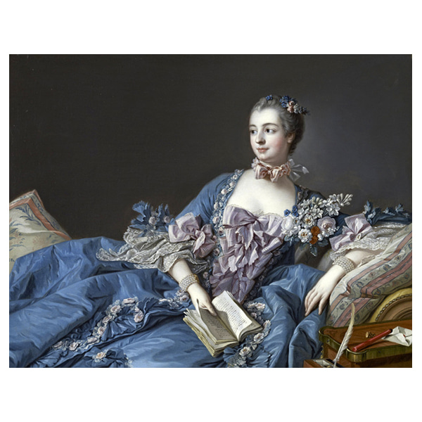 퐁파두르 부인의 초상 - 프랑수아 부셰 / 명화그림 (수입원목액자)