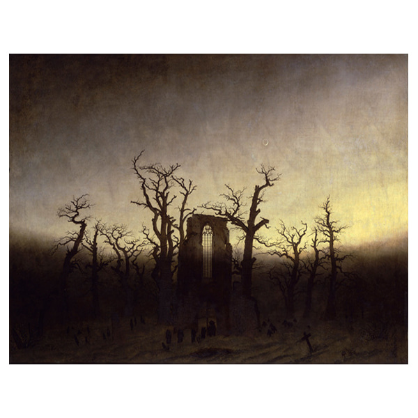 떡갈나무 숲의 대수도원 묘지 - 카스파르 프리드리히 / 명화그림 (수입원목액자)
