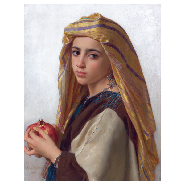석류를 들고있는 소녀 - 윌리앙 아돌프 부그로 / 명화그림 (수입원목액자)