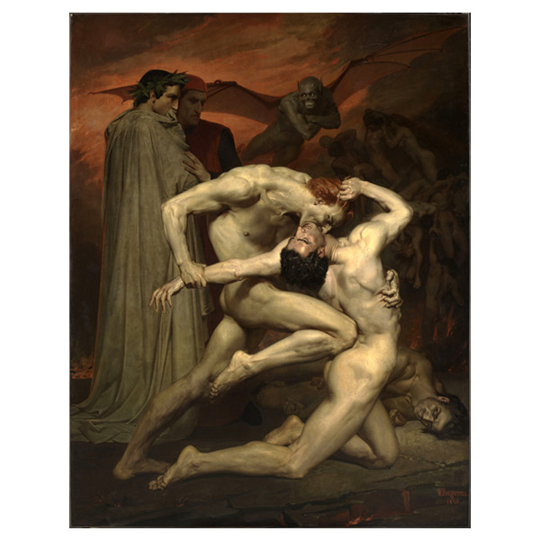 지옥의 단테와 베르길리우스 - 윌리앙 아돌프 부그로 / 명화그림 (수입원목액자)