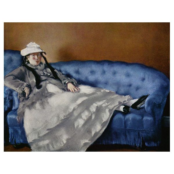 파란 쇼파 위의 에두아르 마네의 부인의 초상 - 에두아르 마네 / 명화그림 (수입원목액자)