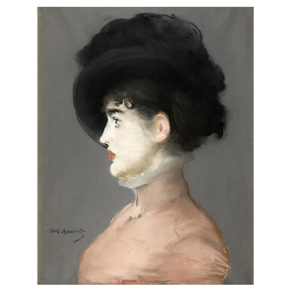 검정 모자를 쓴 여인 - 에두아르 마네 / 명화그림 (수입원목액자)