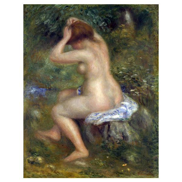 목욕하는여인 - 오귀스트 르누아르 / 명화그림 (수입원목액자)