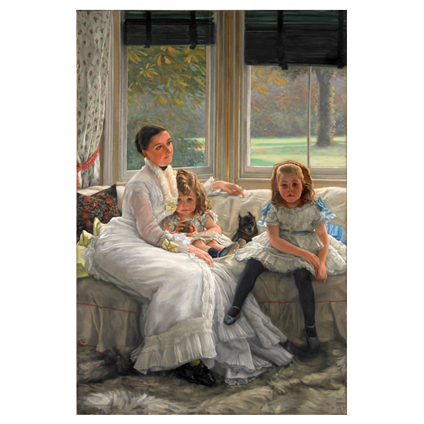 캐서린 스미스 부인과 두 아이의 초상 - 제임스 티소 / 명화그림 (수입원목액자)