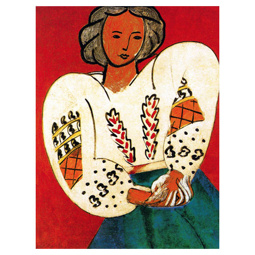 루마니아풍의 블라우스를 입은 여인 - 앙리 마티스 / 추상화그림 (인테리어액자)