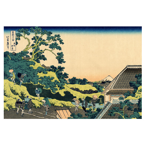 후지산 미시마 풍경 - 가츠시카 호쿠사이 / 일본화 (우키요에그림)