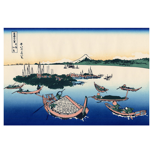 무사시 지방의 츠카다 섬 - 가츠시카 호쿠사이 / 일본화 (우키요에그림)