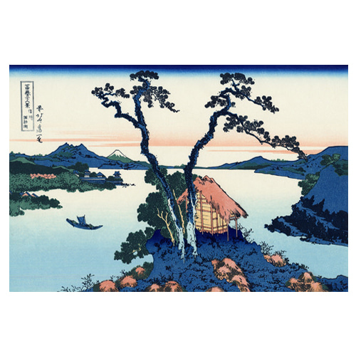 시나노 지방의 수와 호수 - 가츠시카 호쿠사이 / 일본화 (우키요에그림)