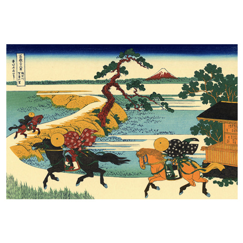 스미다 강의 세키야 마을 - 가츠시카 호쿠사이 / 일본화 (우키요에그림)