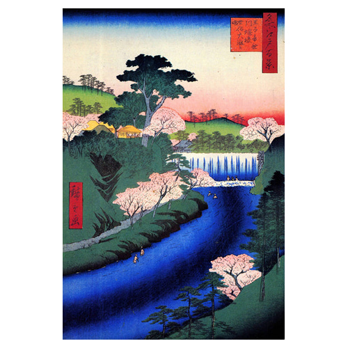 오지 오토나시강의 봄 - 우타가와 히로시게 / 일본화 (우키요에그림)