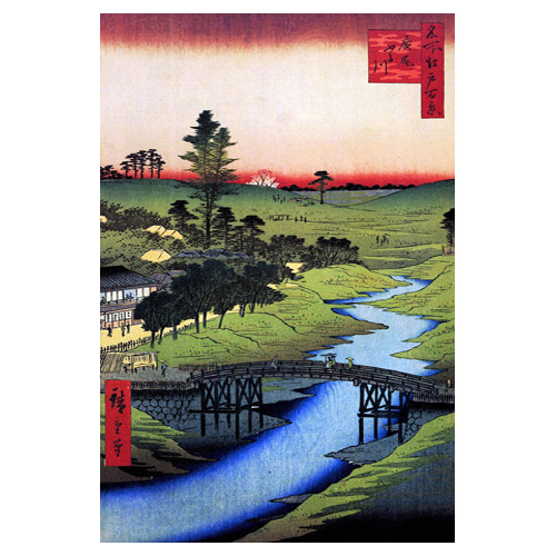 후루카와 강 - 우타가와 히로시게 / 일본화 (우키요에그림)