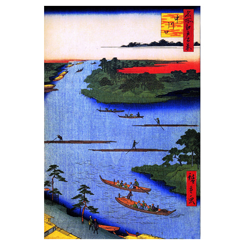 나카가와 강의 풍경 - 우타가와 히로시게 / 일본화 (우키요에그림)