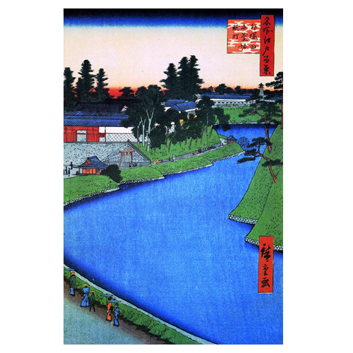 벤카이의 사쿠라다에서 - 우타가와 히로시게 / 일본화 (우키요에그림)