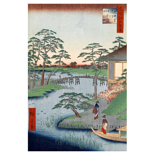 고젠사이하타의 모코부지 사원 - 우타가와 히로시게 / 일본화 (우키요에그림)