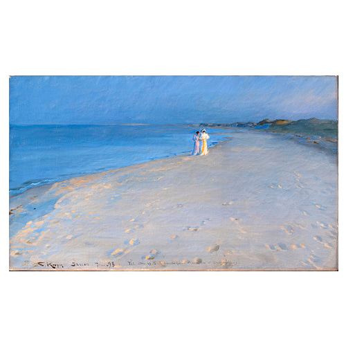 Summer evening at the South Beach, Skagen. Anna Acher and Marie Krøyer - 페데르 세베린 크뢰위에르 / 명화그림 (수입원목액자)