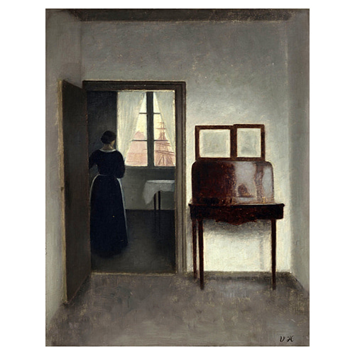 Interior with a Woman - 빌헬름 하메르스회 / 명화그림 (수입원목액자)