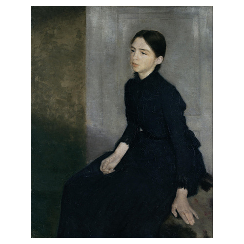 Portrait of a young woman. The artist&#039;s sister Anna Hammershøi - 빌헬름 하메르스회 / 명화그림 (수입원목액자)